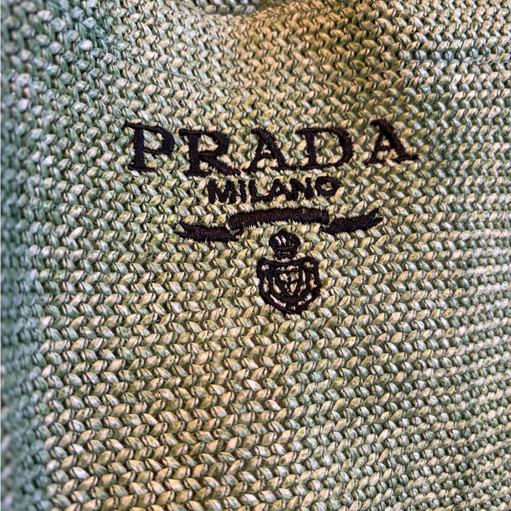 Prada Milano Sage Green Raffia Tote – VIP / GWP - Picture 3 of 6